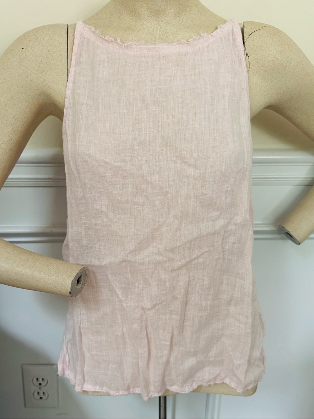 Cloth & Stone Light Pink Linen Sleeveless Tank Top